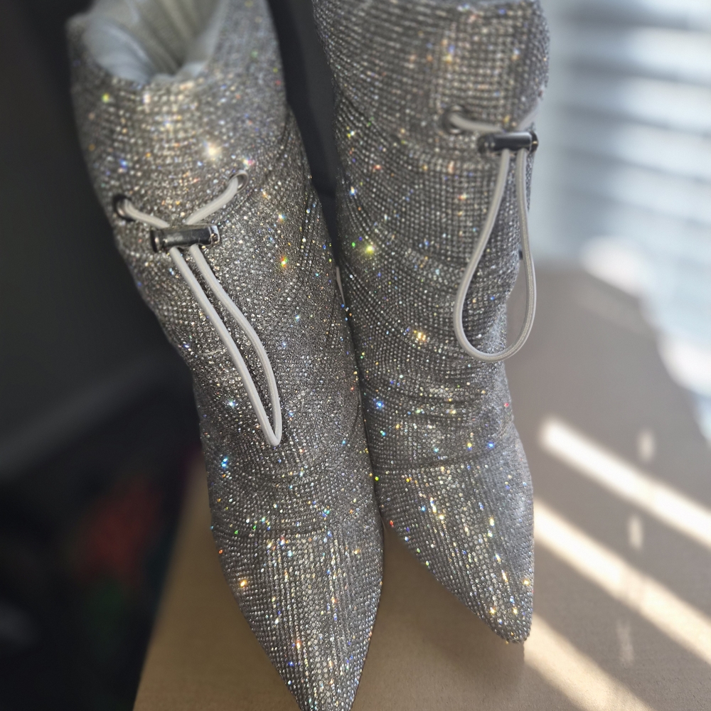 Steve Madden Sparkling Silver Women's Heeled Boots